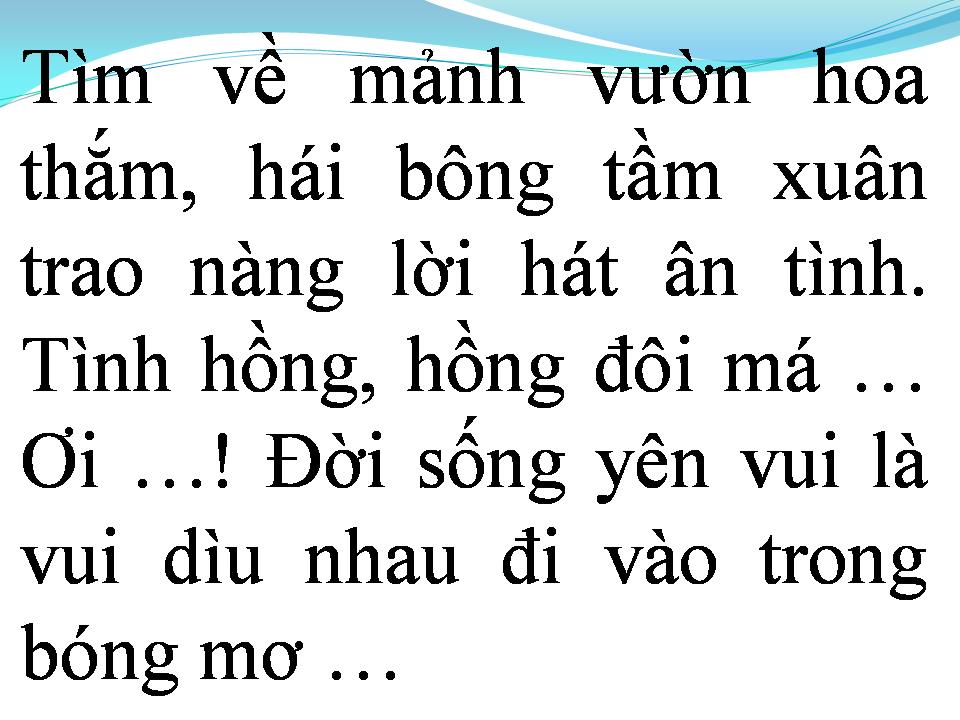 Lời bài hát KHÚC HÁT ÂN TÌNH