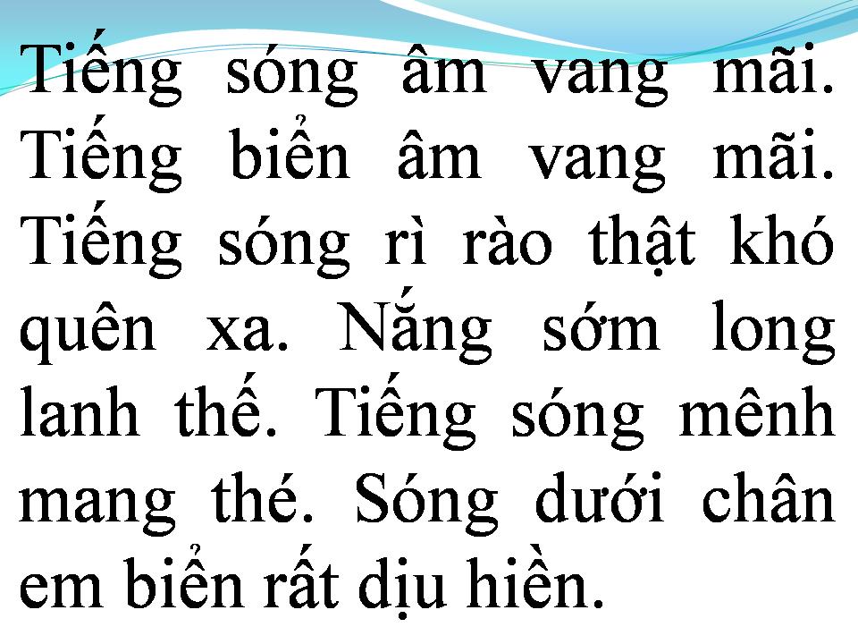 Lời bài hát RU EM TIẾNG SÓNG BIỂN