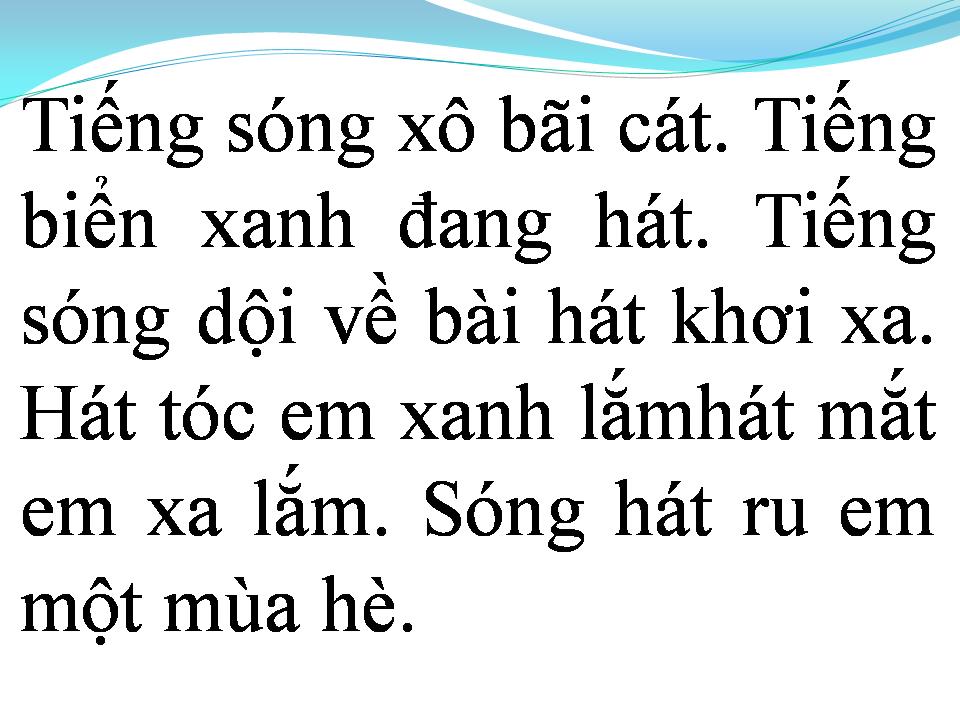 Lời bài hát RU EM TIẾNG SÓNG BIỂN