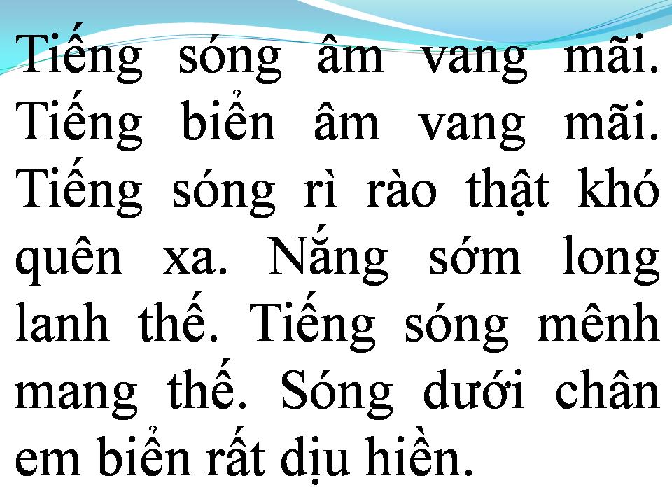 Lời bài hát RU EM TIẾNG SÓNG BIỂN