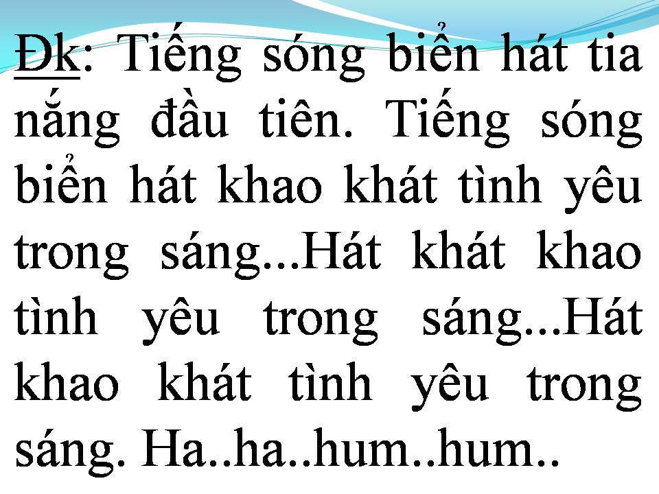 Lời bài hát RU EM TIẾNG SÓNG BIỂN