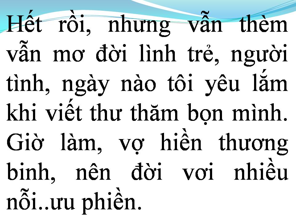 Lời bài hát TÂM SỰ NGƯỜI THƯƠNG BINH