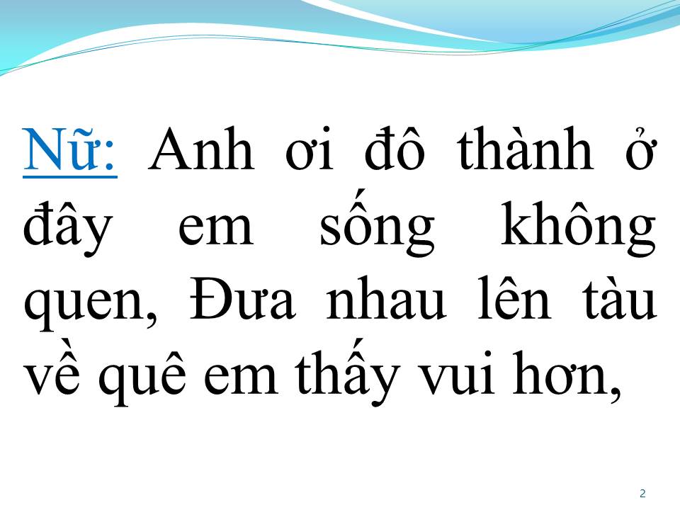 Lời bài hát TÀU VỀ QUÊ HƯƠNG (SONG CA)