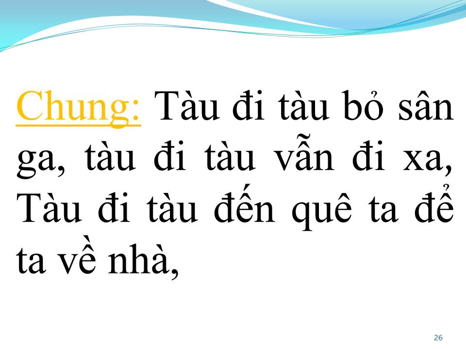 Lời bài hát TÀU VỀ QUÊ HƯƠNG (SONG CA)