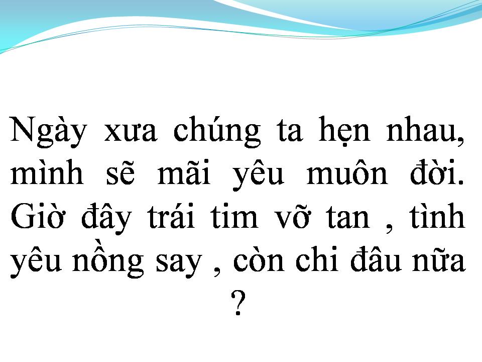 Lời bài hát TIẾC NUỐI CUỘC TÌNH