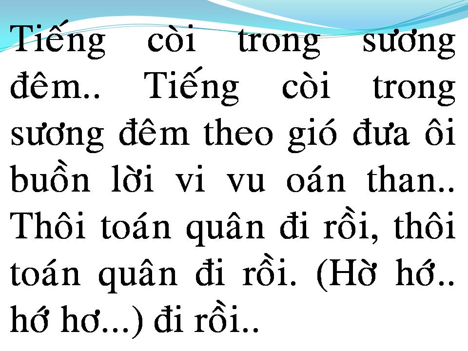 Lời bài hát TIẾNG CÒI TRONG SƯƠNG ĐÊM