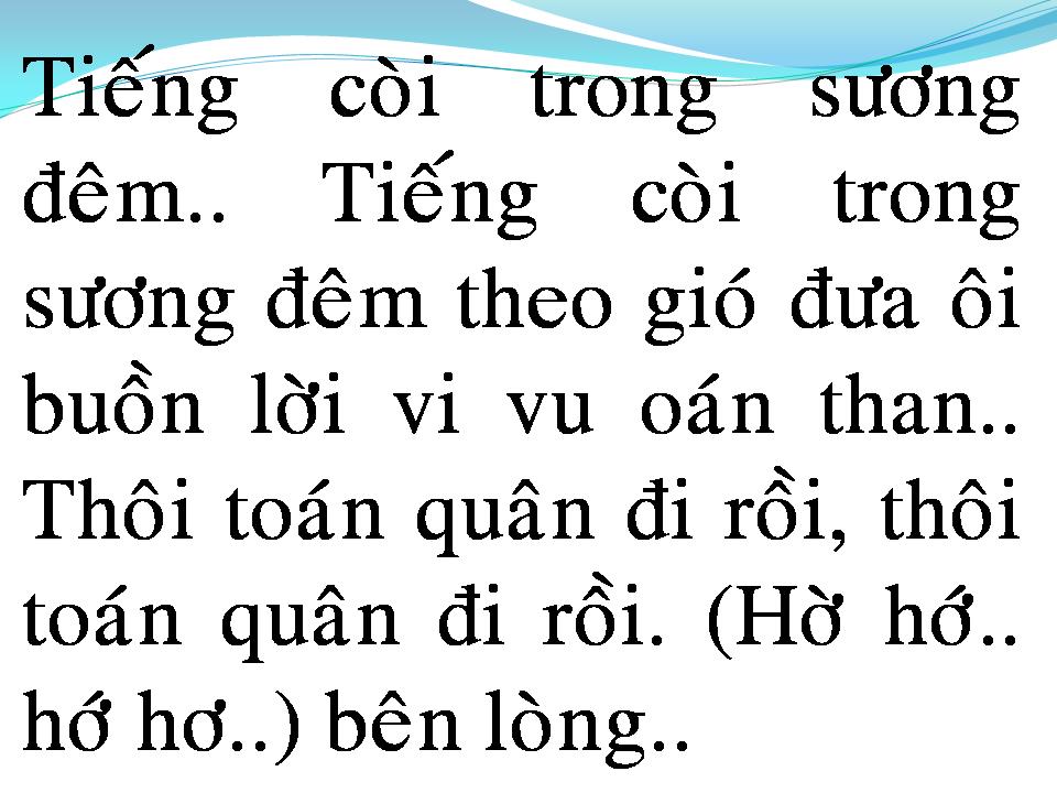 Lời bài hát TIẾNG CÒI TRONG SƯƠNG ĐÊM