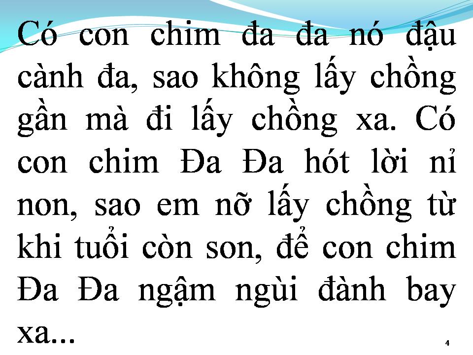 Lời bài hát TIẾNG HÓT CHIM ĐA ĐA