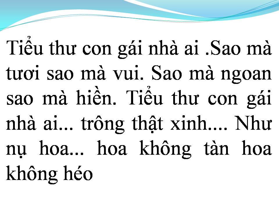 Lời bài hát TIỂU THƯ CON GÁI NHÀ AI