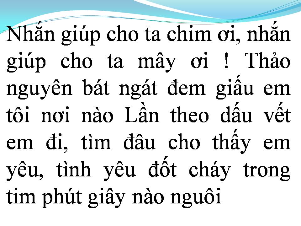 Lời bài hát TÌNH CA DU MỤC