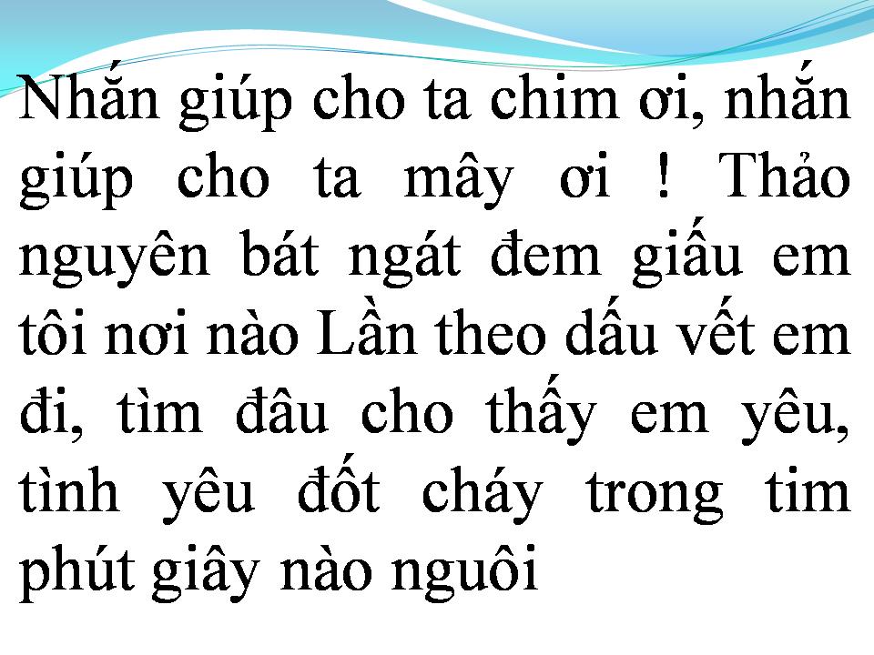 Lời bài hát TÌNH CA DU MỤC