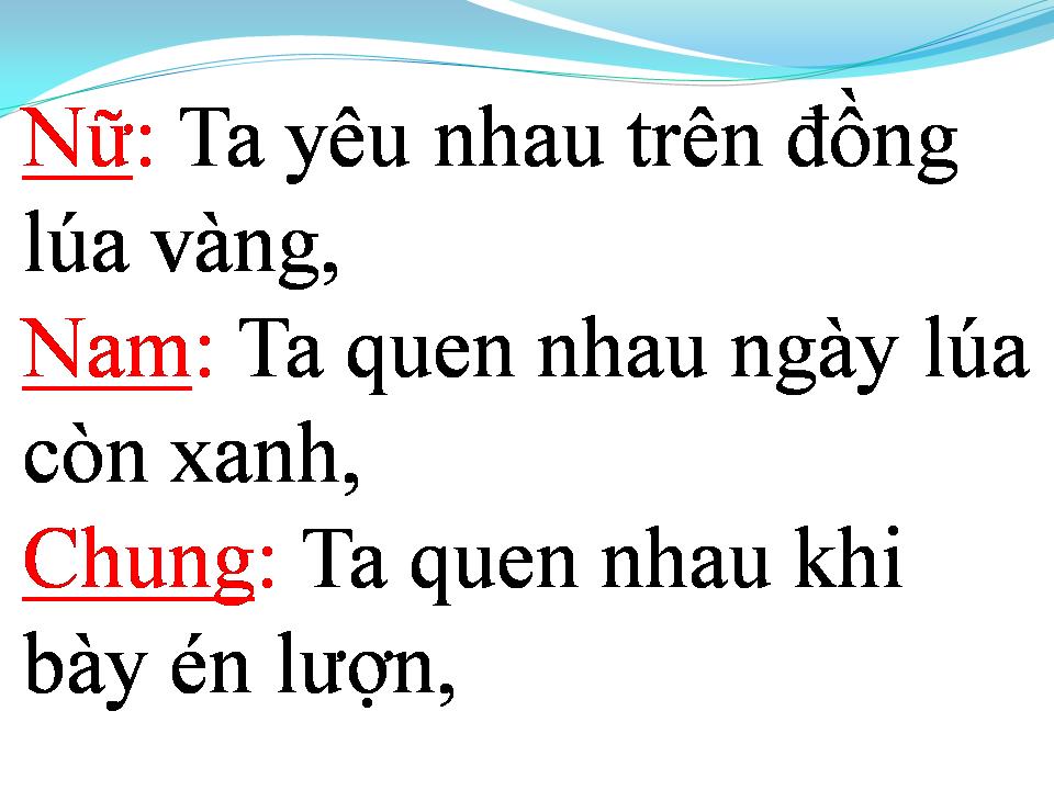 Lời bài hát TÌNH CA TRÊN LÚA