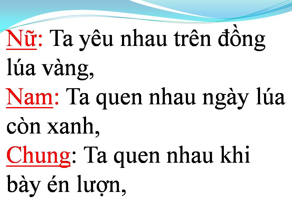 Lời bài hát TÌNH CA TRÊN LÚA