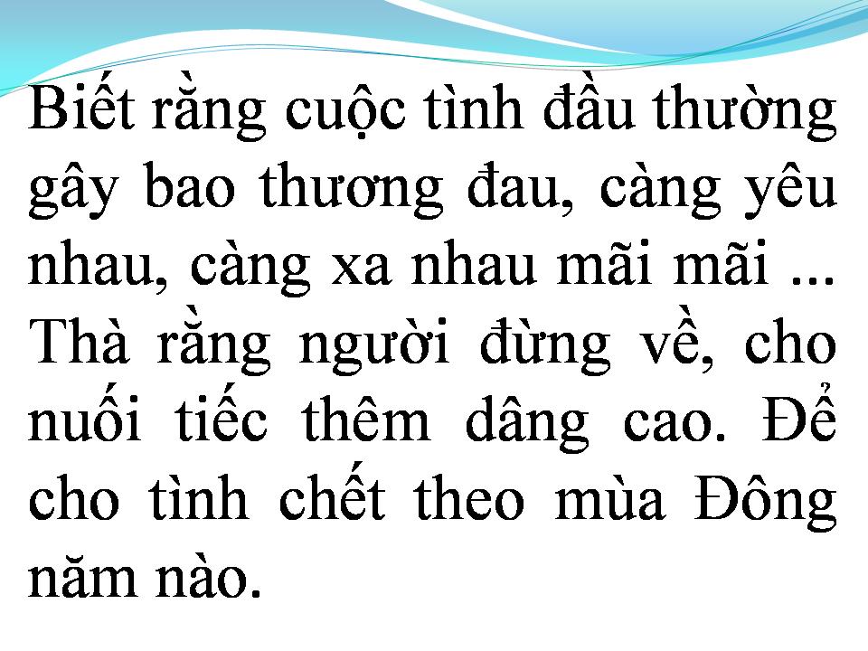 Lời bài hát TÌNH CHẾT THEO MÙA ĐÔNG