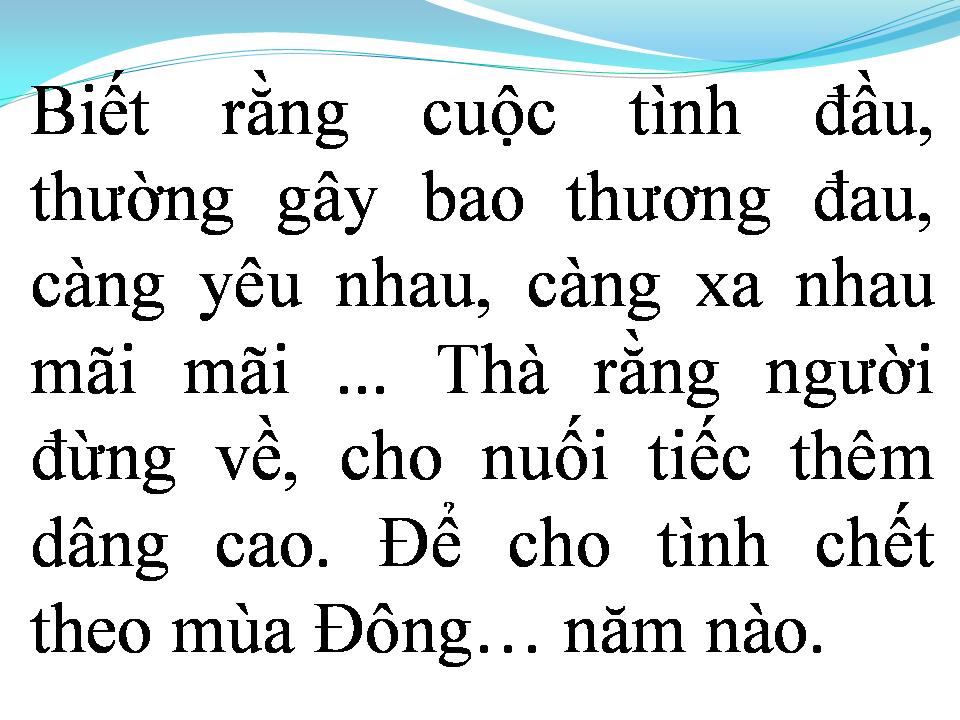 Lời bài hát TÌNH CHẾT THEO MÙA ĐÔNG