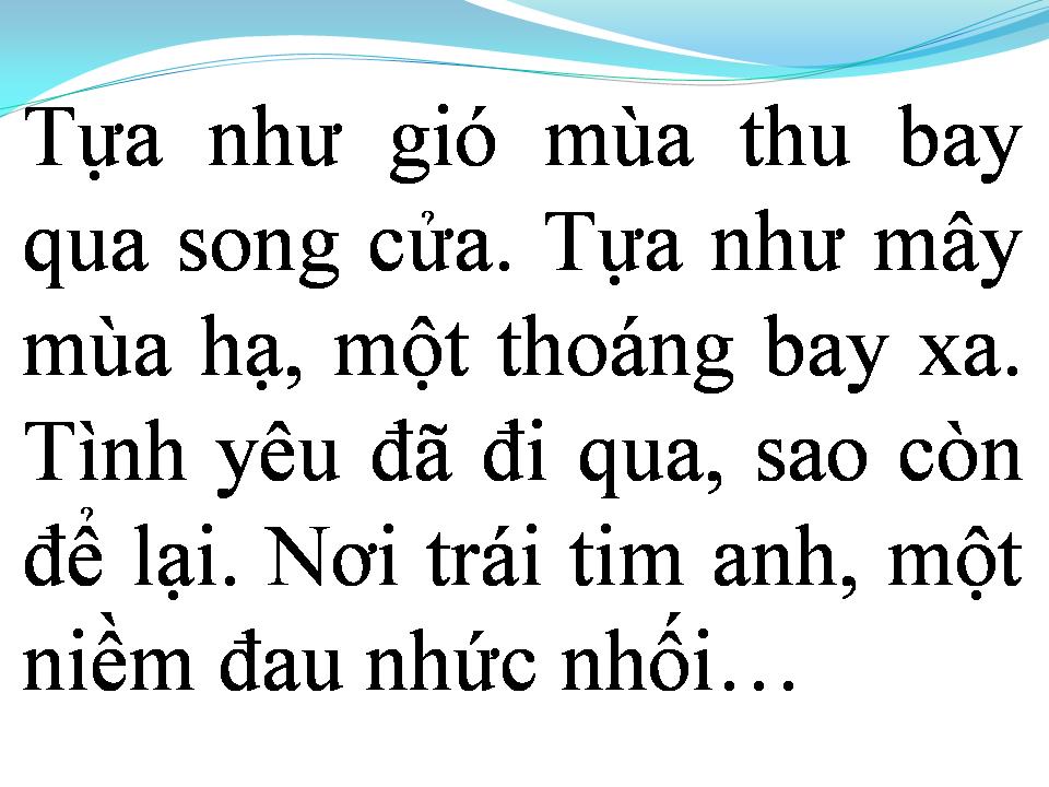 Lời bài hát TÌNH ĐÃ BAY XA