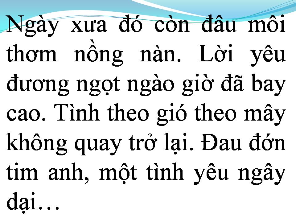 Lời bài hát TÌNH ĐÃ BAY XA