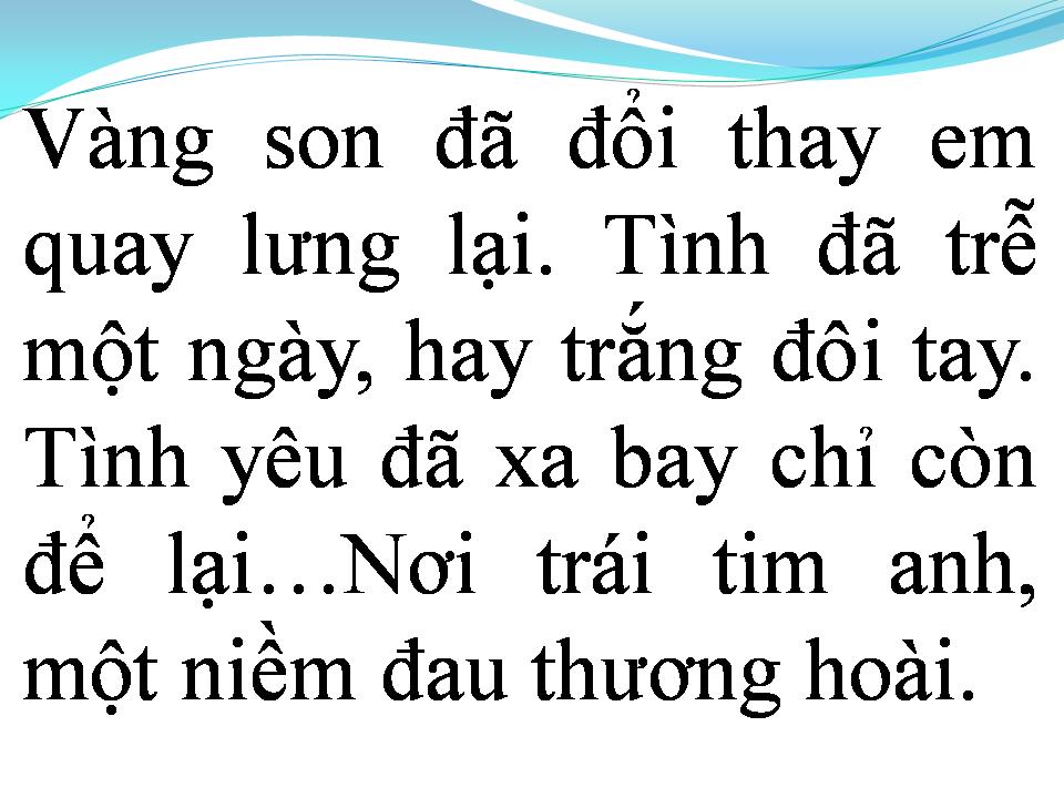 Lời bài hát TÌNH ĐÃ BAY XA