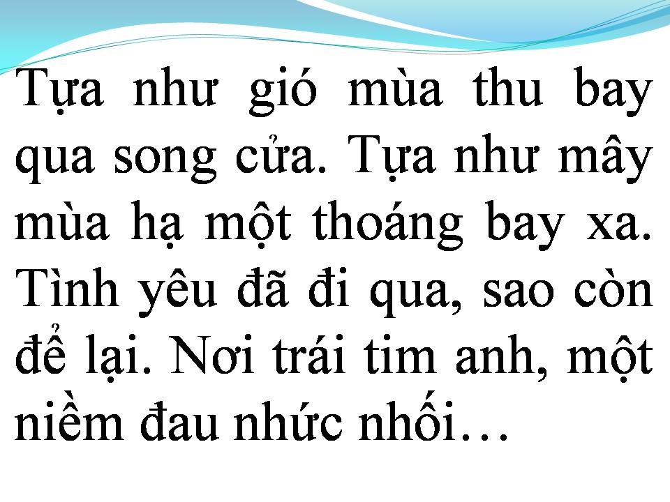 Lời bài hát TÌNH ĐÃ BAY XA