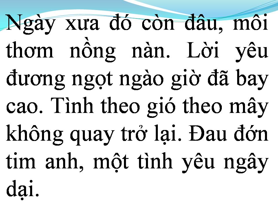 Lời bài hát TÌNH ĐÃ BAY XA