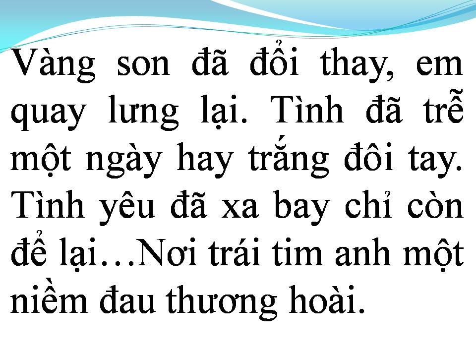 Lời bài hát TÌNH ĐÃ BAY XA