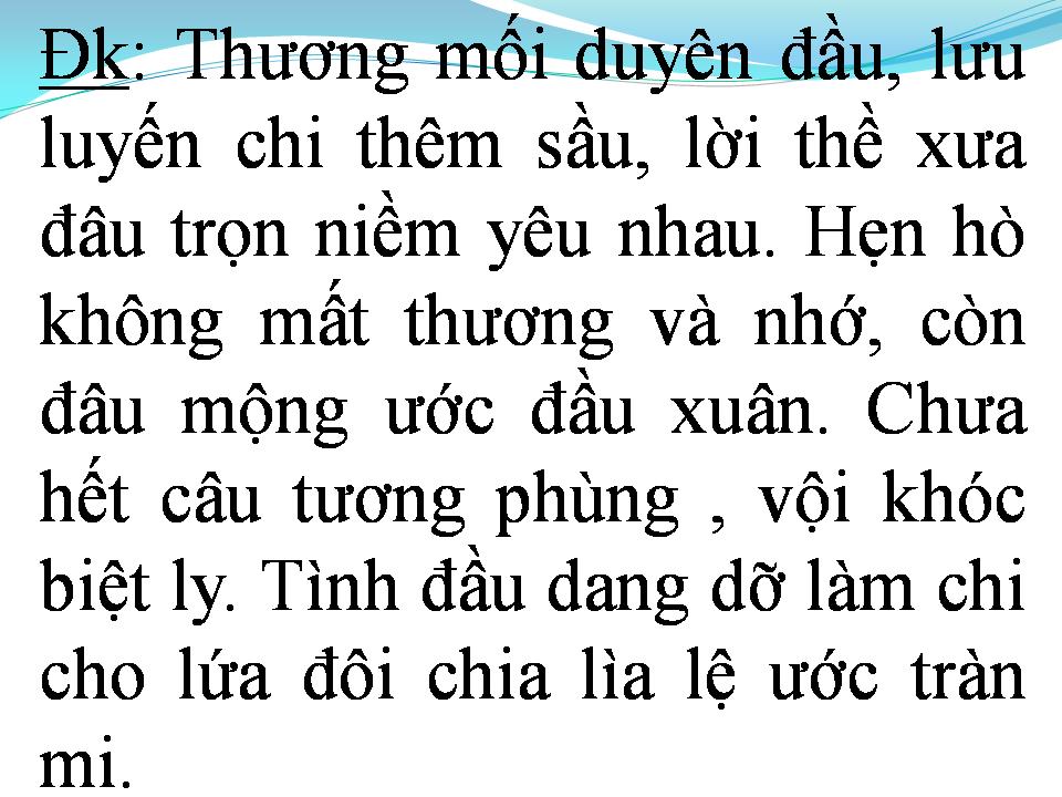 Lời bài hát TÌNH ĐẦU DANG DỞ