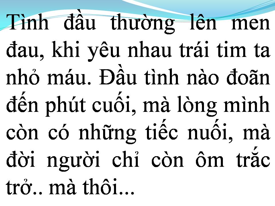 Lời bài hát TÌNH ĐẦU TÌNH CUỐI