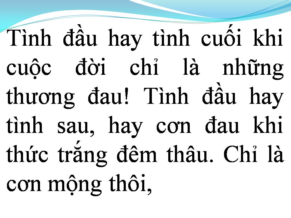 Lời bài hát TÌNH ĐẦU TÌNH CUỐI