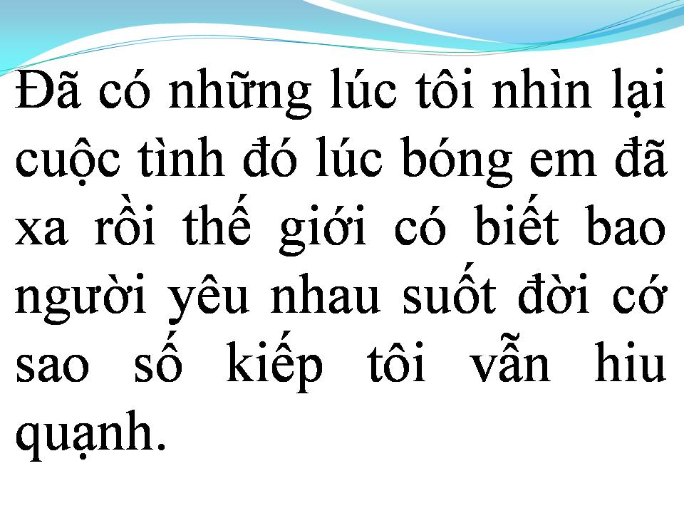 Lời bài hát TÌNH ĐƠN CÔI