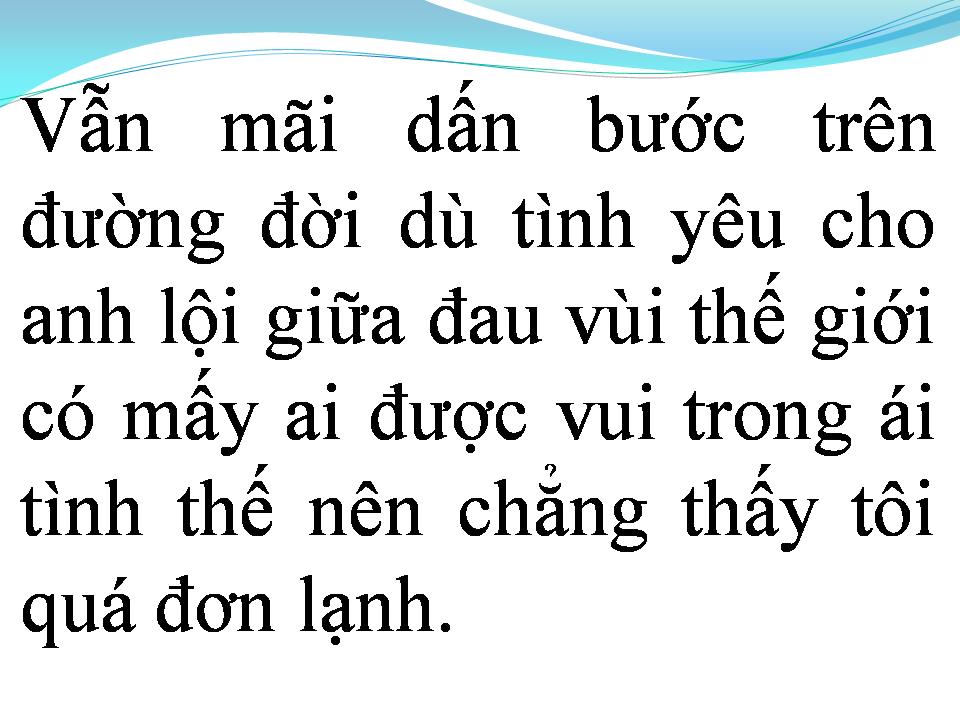 Lời bài hát TÌNH ĐƠN CÔI