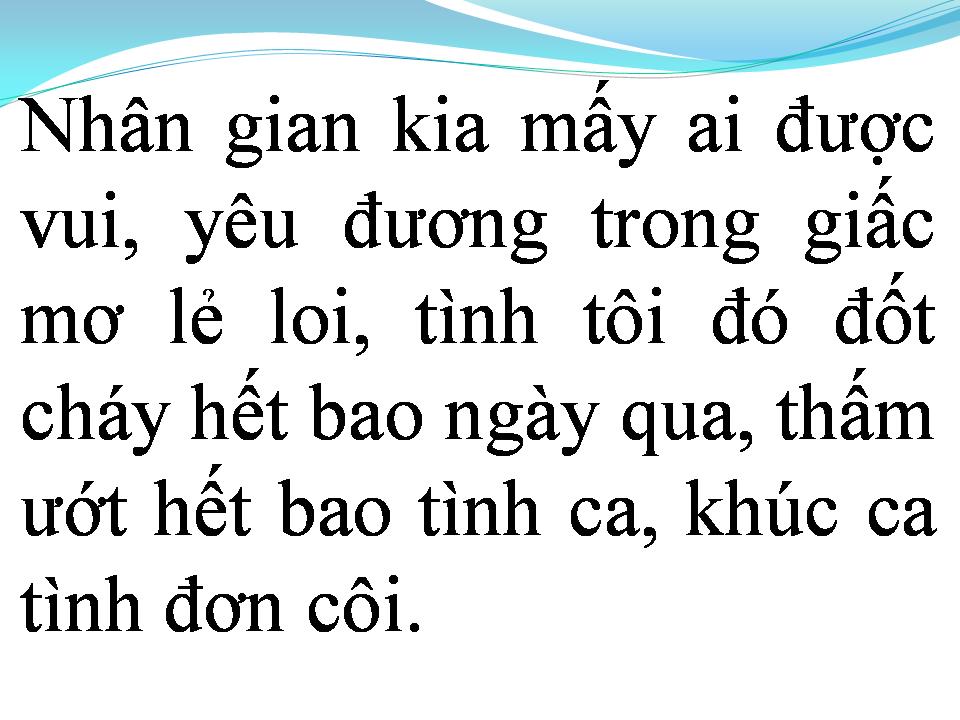 Lời bài hát TÌNH ĐƠN CÔI