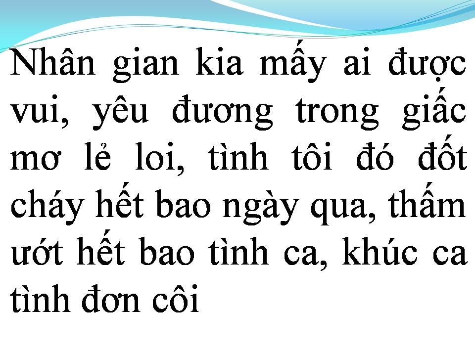 Lời bài hát TÌNH ĐƠN CÔI