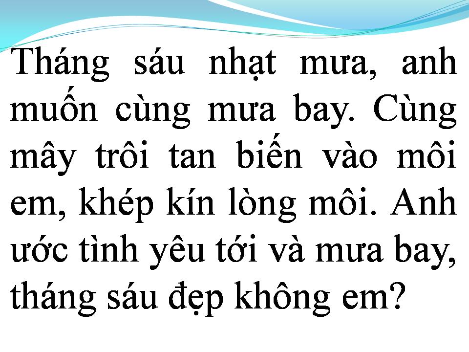 Lời bài hát TÌNH KHÚC THÁNG SÁU