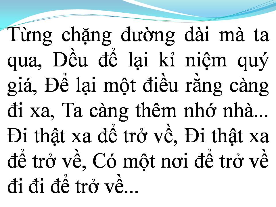 Lời bài hát ĐI ĐỂ TRỞ VỀ