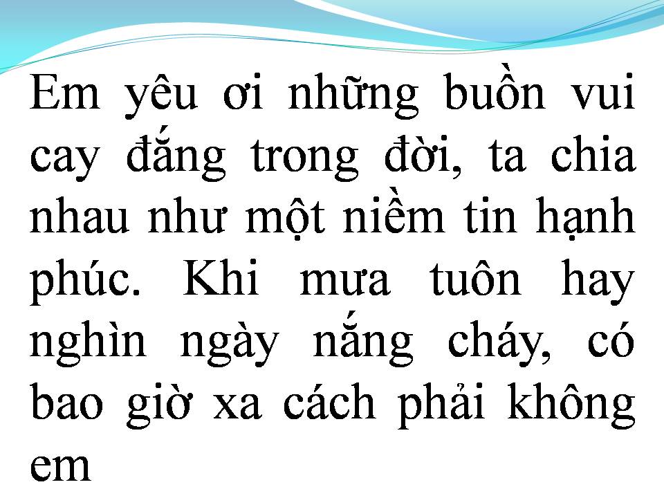 Lời bài hát KHÁT VỌNG TÌNH YÊU