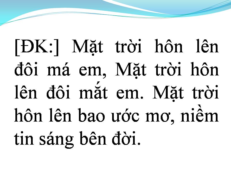 Lời bài hát MẶT TRỜI CỦA EM