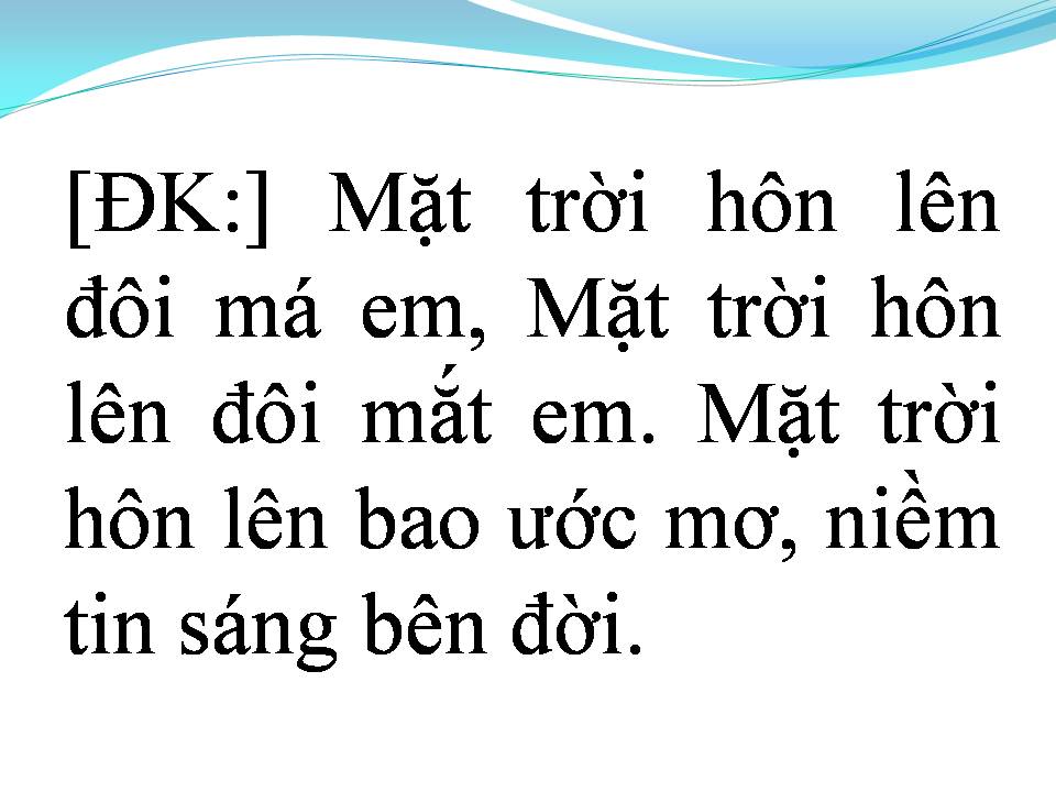 Lời bài hát MẶT TRỜI CỦA EM