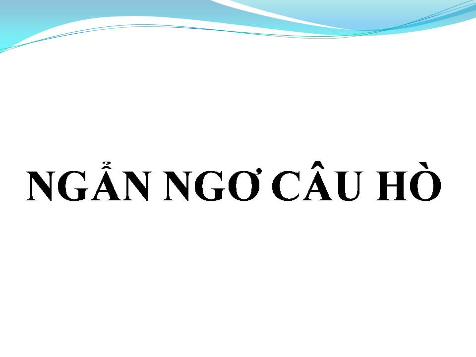 Lời bài hát NGẨN NGƠ CÂU HÒ