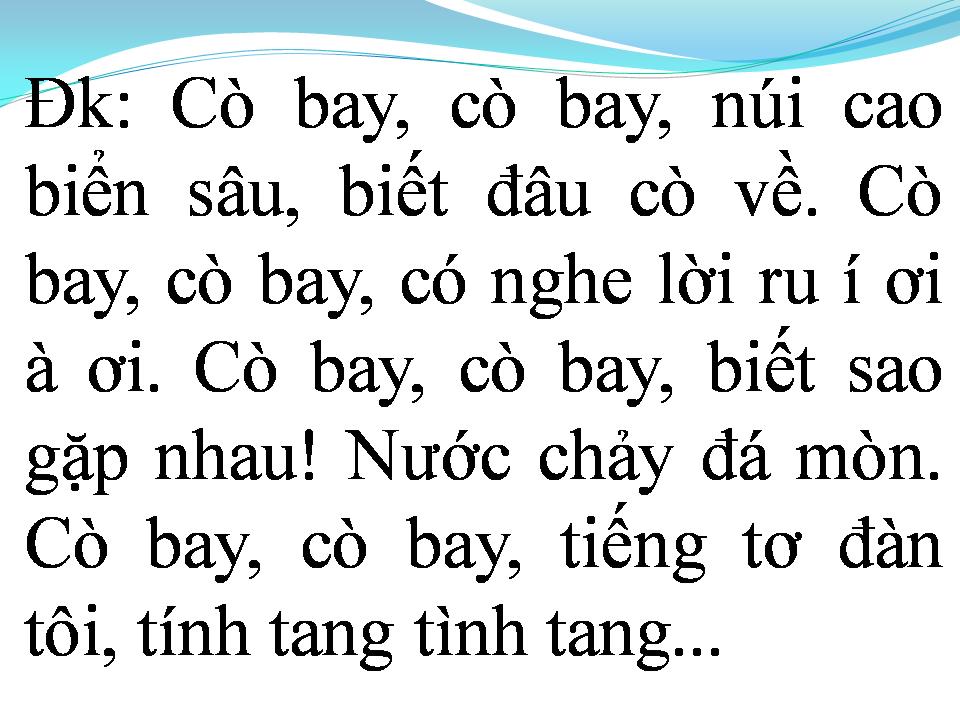 Lời bài hát GIẤC MƠ CÁNH CÒ