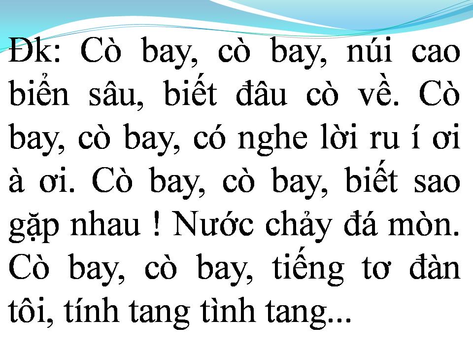 Lời bài hát GIẤC MƠ CÁNH CÒ