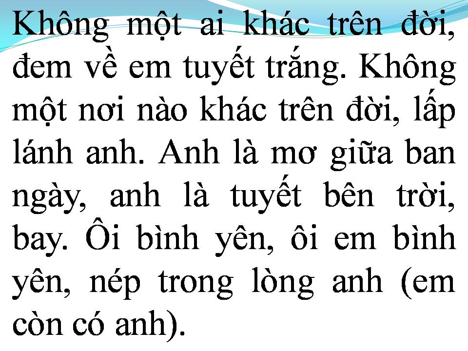 Lời bài hát GIẤC MƠ TUYẾT TRẮNG
