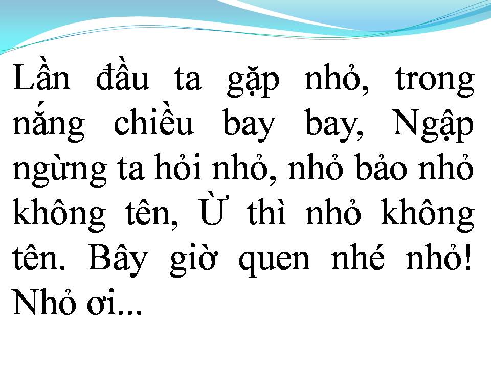 Lời bài hát NHỎ ƠI