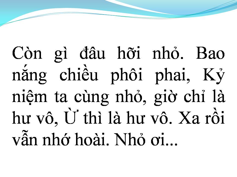 Lời bài hát NHỎ ƠI
