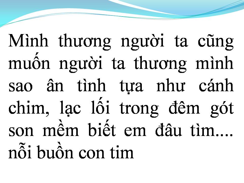 Lời bài hát NỔI BUỒN CON TIM