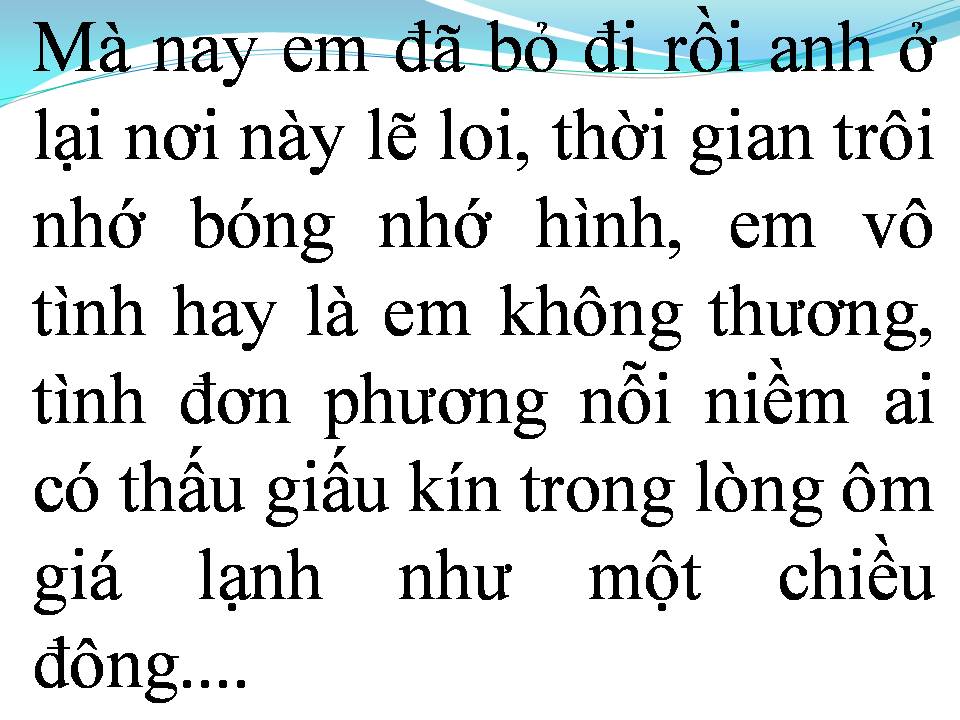 Lời bài hát NỔI BUỒN CON TIM