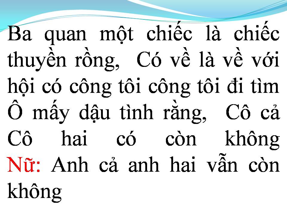 Lời bài hát BA QUAN MỜI TRẦU