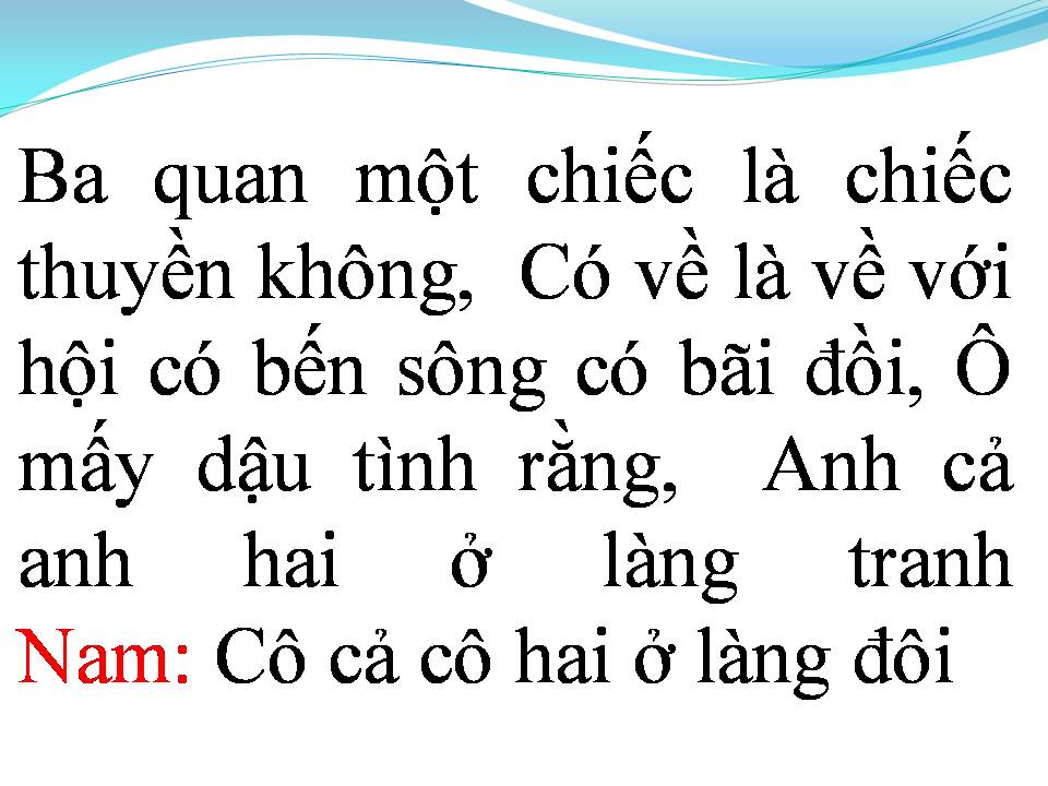 Lời bài hát BA QUAN MỜI TRẦU