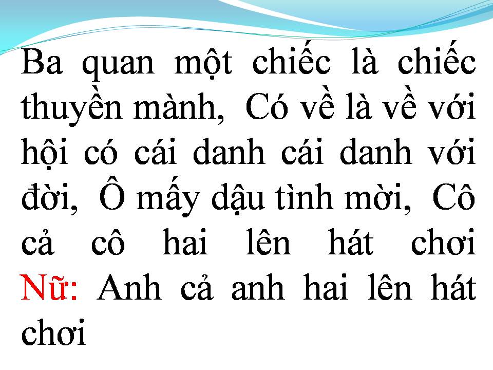 Lời bài hát BA QUAN MỜI TRẦU