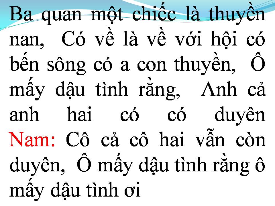 Lời bài hát BA QUAN MỜI TRẦU