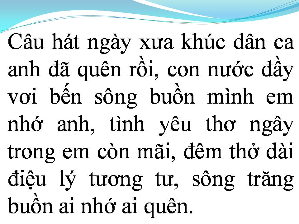 Lời bài hát CHỜ ANH HÁT LÝ DUYÊN TÌNH